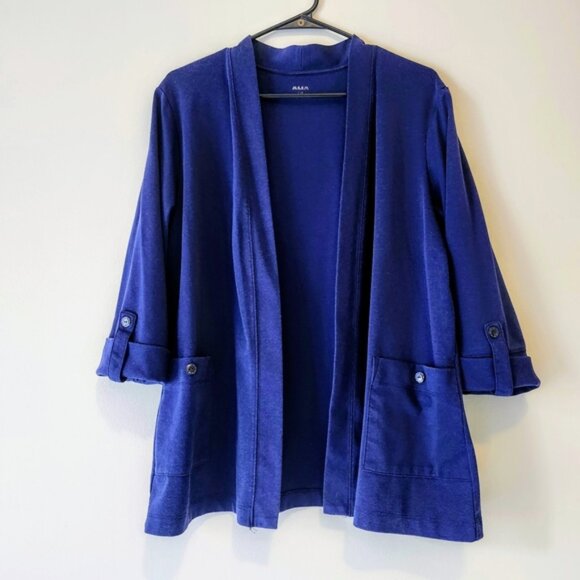 Alia Blue Blazer with Three-Quarter Sleeves - Picture 1 of 5